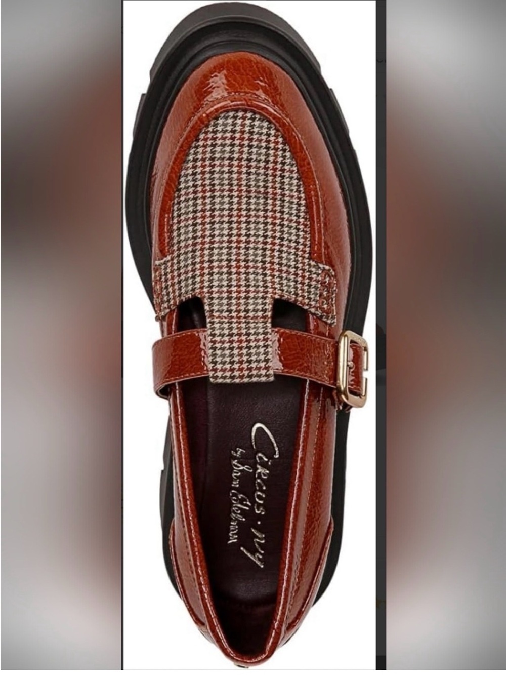 Circus by Sam Edelman Brown Patent & Houndstooth Loafers - Picture 2 of 4